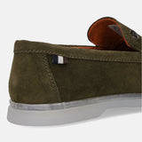 Bugatti Sandiago Dark Green Premium Leather Comfort Slip-On Casual