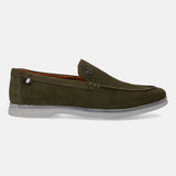 Bugatti Sandiago Dark Green Premium Leather Comfort Slip-On Casual