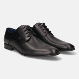 Matina Black Leather Formal Derby Shoes