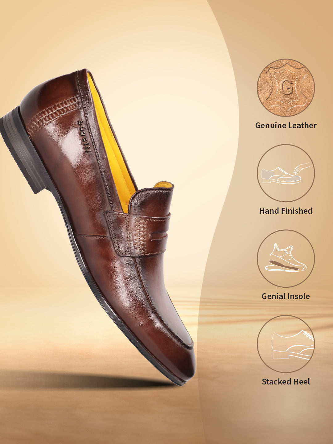 Penny Loafers Mens Formal Shoes High Heels Pelle Santino Black