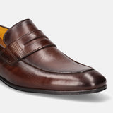 Matina Dark Brown Leather Loafers