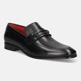 bugatti Black Premium Leather Slip-ons Formal