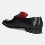 bugatti Black Premium Leather Slip-ons Formal