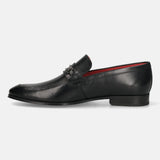 bugatti Black Premium Leather Slip-ons Formal