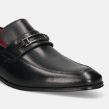 bugatti Black Premium Leather Slip-ons Formal