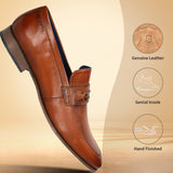 bugatti Cognac Premium Leather Slip-ons Formal