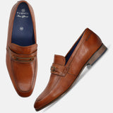 bugatti Cognac Premium Leather Slip-ons Formal