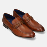 bugatti Cognac Premium Leather Slip-ons Formal