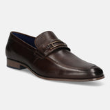 bugatti Dark Brown Premium Leather Slip-ons Formal