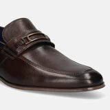 bugatti Dark Brown Premium Leather Slip-ons Formal