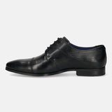 bugatti Black Premium Leather Formal Derby Shoes