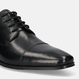 Margo Black Leather Formal Derby Shoes