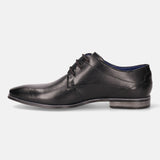 bugatti Black Premium Leather Formal Derby Shoes