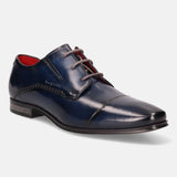 bugatti Blue Premium Leather Derby Shoes