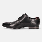Margo Black Leather Derby Shoes