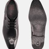 Margo Black Leather Derby Shoes