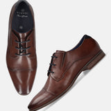 Bugatti Margo Cognac Premium Leather Comfort Derby Formal Shoes