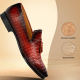 bugatti Margo Red  Premium Leather Comfort Slip-Ons Formal