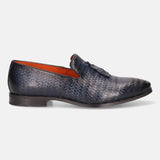 Margo Dark Blue Leather Formal Slip-Ons