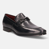 Margo Black Leather Formal Slip-Ons