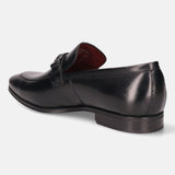 Margo Black Leather Formal Slip-Ons