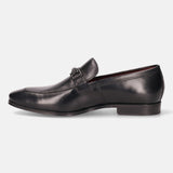 Margo Black Leather Formal Slip-Ons