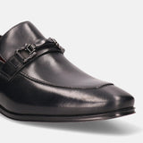 Margo Black Leather Formal Slip-Ons