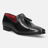 bugatti Black Premium Leather Slip-ons Formal