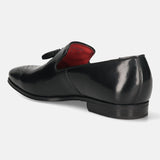 bugatti Black Premium Leather Slip-ons Formal