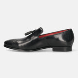 bugatti Black Premium Leather Slip-ons Formal