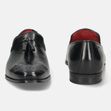 bugatti Black Premium Leather Slip-ons Formal