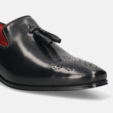 bugatti Black Premium Leather Slip-ons Formal