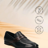 Bugatti Margo Black Premium Leather Comfort Slip-On Formal