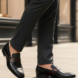 Bugatti Margo Black Premium Leather Comfort Slip-On Formal