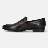 Bugatti Margo Black Premium Leather Comfort Slip-On Formal