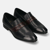 Bugatti Margo Black Premium Leather Comfort Slip-On Formal