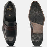 Bugatti Margo Black Premium Leather Comfort Slip-On Formal
