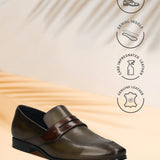 Bugatti Margo Dark Green Premium Leather Comfort Slip-On Formal