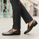 Bugatti Margo Dark Green Premium Leather Comfort Slip-On Formal