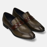 Bugatti Margo Dark Green Premium Leather Comfort Slip-On Formal