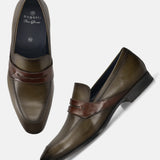 Bugatti Margo Dark Green Premium Leather Comfort Slip-On Formal