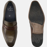 Bugatti Margo Dark Green Premium Leather Comfort Slip-On Formal