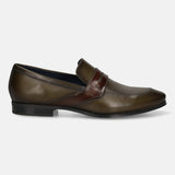 Bugatti Margo Dark Green Premium Leather Comfort Slip-On Formal