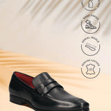 Bugatti Margo Black Premium Leather Comfort Slip-On Formal