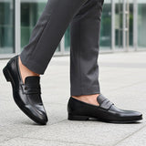 Bugatti Margo Black Premium Leather Comfort Slip-On Formal