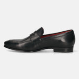 Bugatti Margo Black Premium Leather Comfort Slip-On Formal