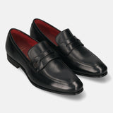 Bugatti Margo Black Premium Leather Comfort Slip-On Formal