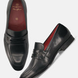 Bugatti Margo Black Premium Leather Comfort Slip-On Formal