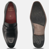 Bugatti Margo Black Premium Leather Comfort Slip-On Formal