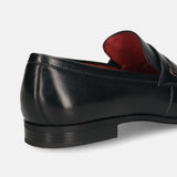 Bugatti Margo Black Premium Leather Comfort Slip-On Formal